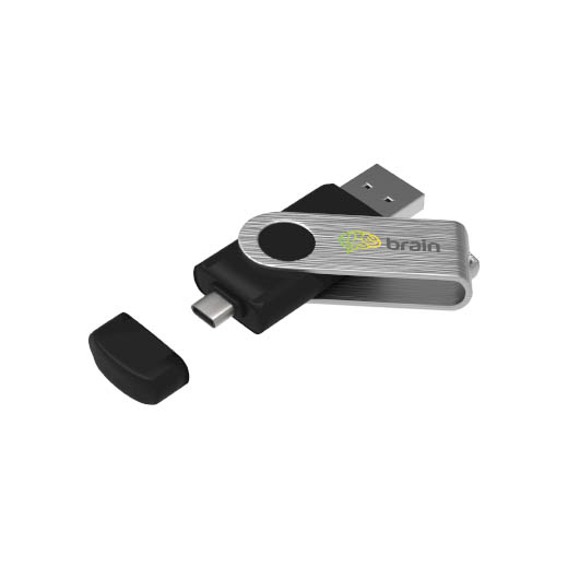USB OTG - De USB OTG heeft een USB connector en aan het andere uiteinde een Type-C connector.