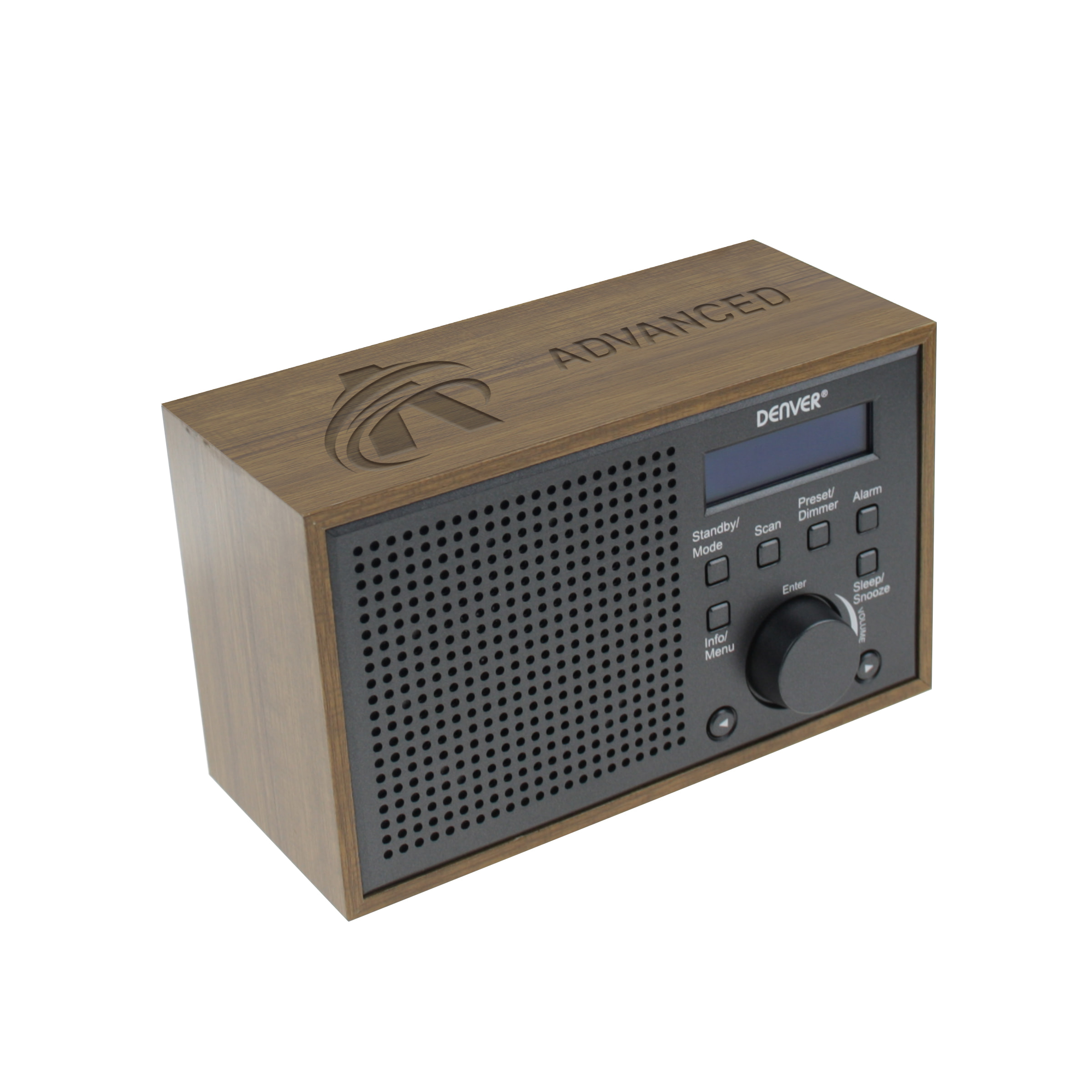 Denver Radio DAB-46 Brown - Gepersonaliseerd met een gravure