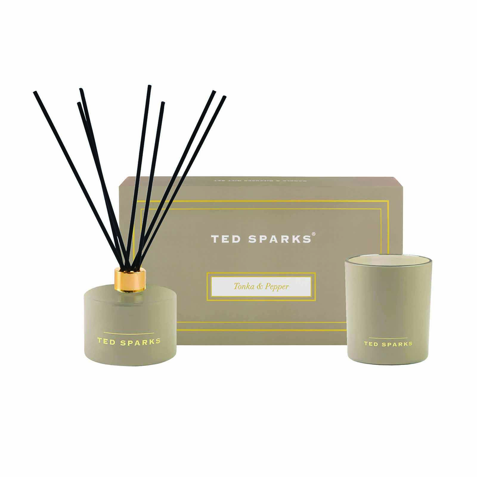 Ted Sparks Candle & Diffuser Gift Set Tonka & Pepper