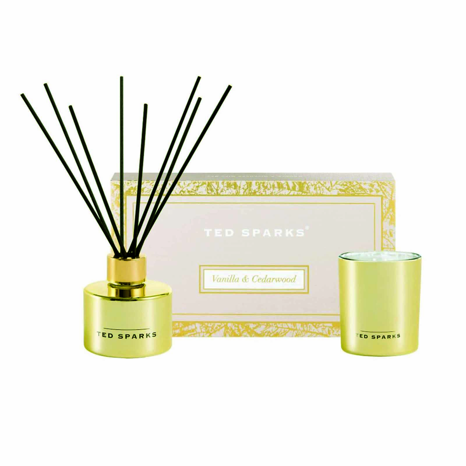 Ted Sparks Candle & Diffuser Gift Set Vanilla & Cedarwood